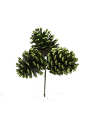 2.5" PINE CONE PICK X 3 GLITTER EDGE 2024 Christmas Collection