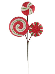 15.5" Sugar Lollipop Pick x3 - 2025 Christmas Collection