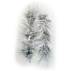 6' Snow Sugar Pine Garland with Pine Cones & Eucalyptus 2024 Christmas Collection