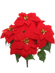 20" Poinsettia Bush with 5 Sprays 2024 Christmas Collection