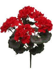 Geranium Bush with 20 Silk Leaves - 18"