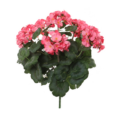 Geranium Bush w/ 7 Silk Blooms - 18"